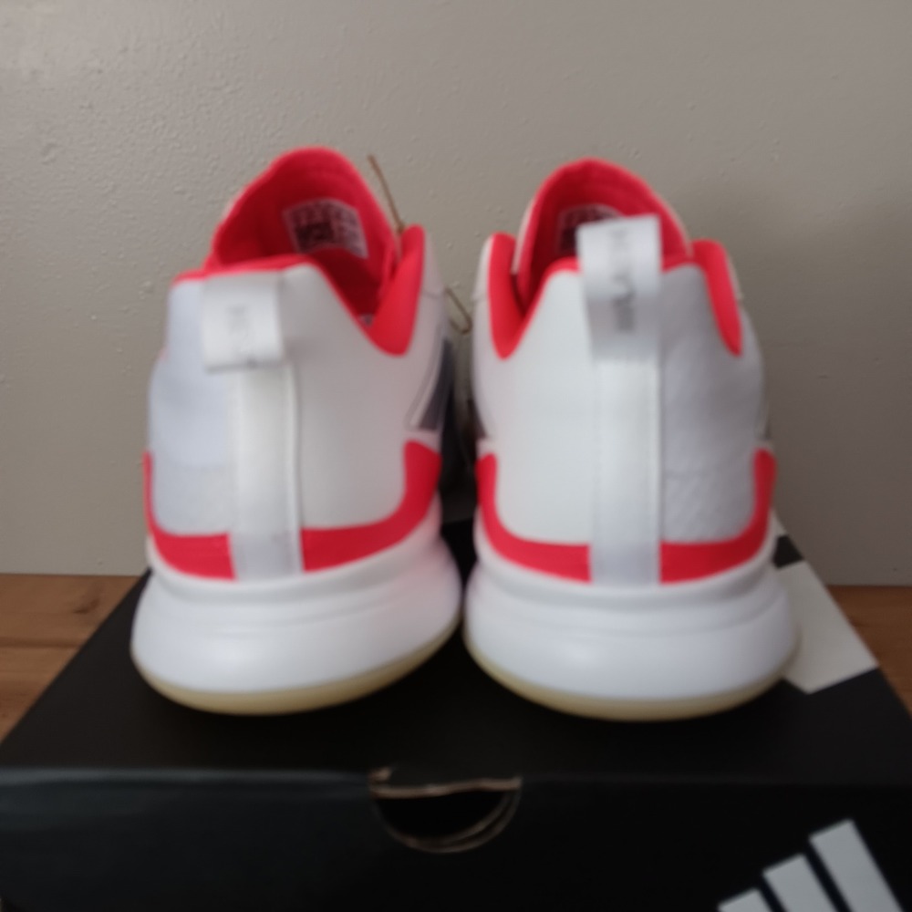 Adidas AvaFlash Tennis Shoes Womens 8 White Orange NEW IH0511 Sneakers - Picture 4 of 8